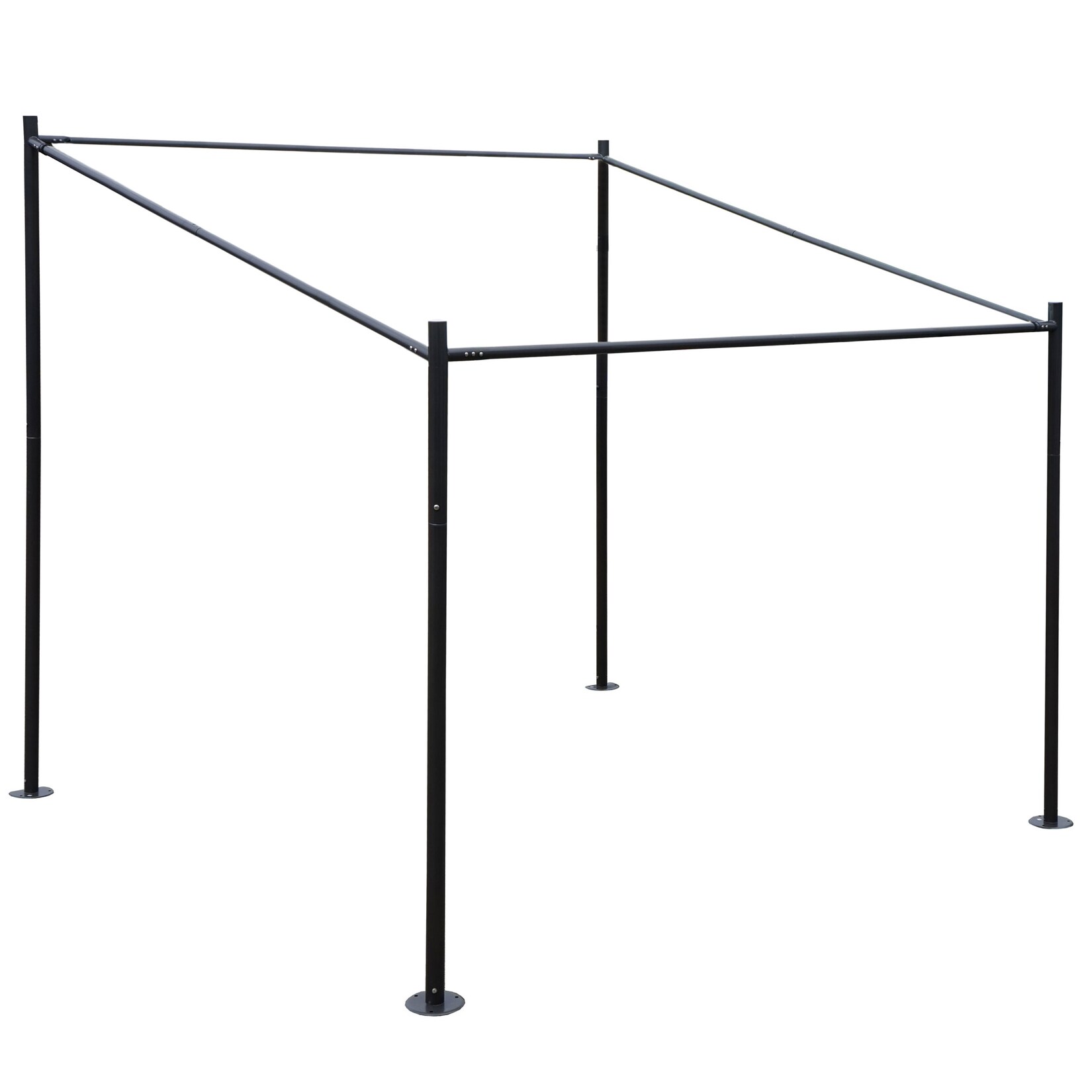 Pergola-Gestell MCW-A22, Anbaupergola Garten Pavillon Terrassenüberdachung Gestänge, Stahl 3x3m | 04057651759876