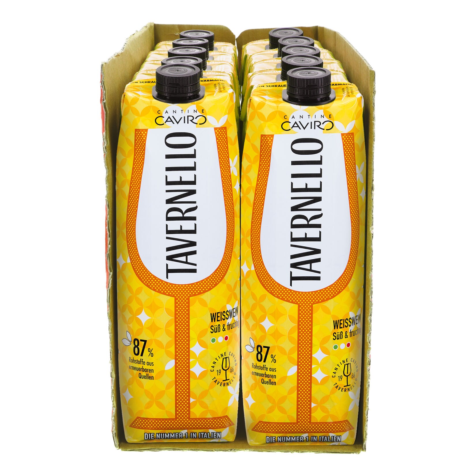 Netto Wein-Angebote - Tavernello Caviro süß & fruchtig 10,0% vol 1 Liter, 10er Pack