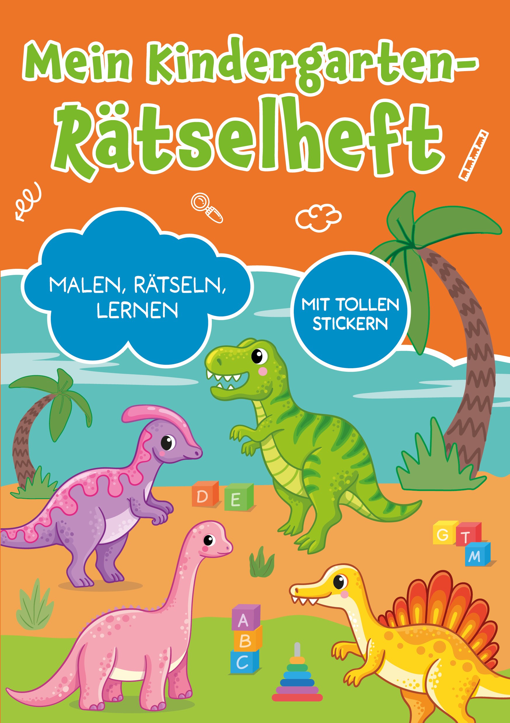Lernheft A5 mit Stickern - Kindergarten Dinosaurier - Bild 1
