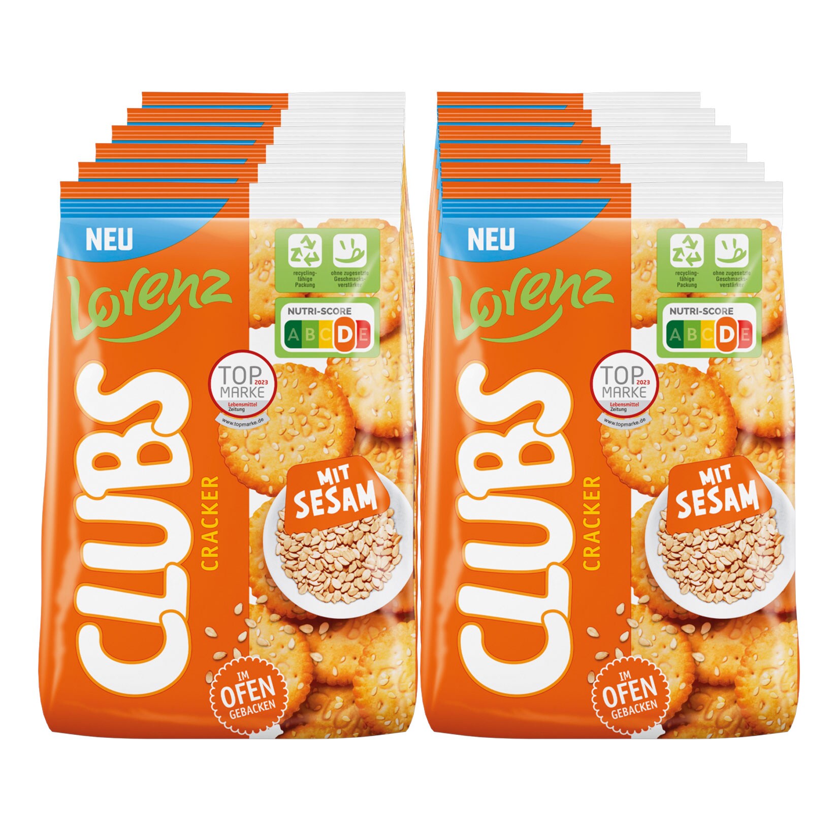 Lorenz Party Clubs Knabberspa&szlig; Sesam 180g, 12 Pack - Bild 1