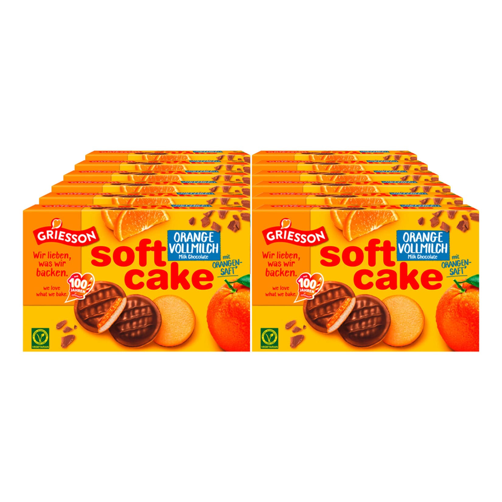 Grieson Soft Cake Orange Vollmilch 300g, 12er Pack - Bild 1