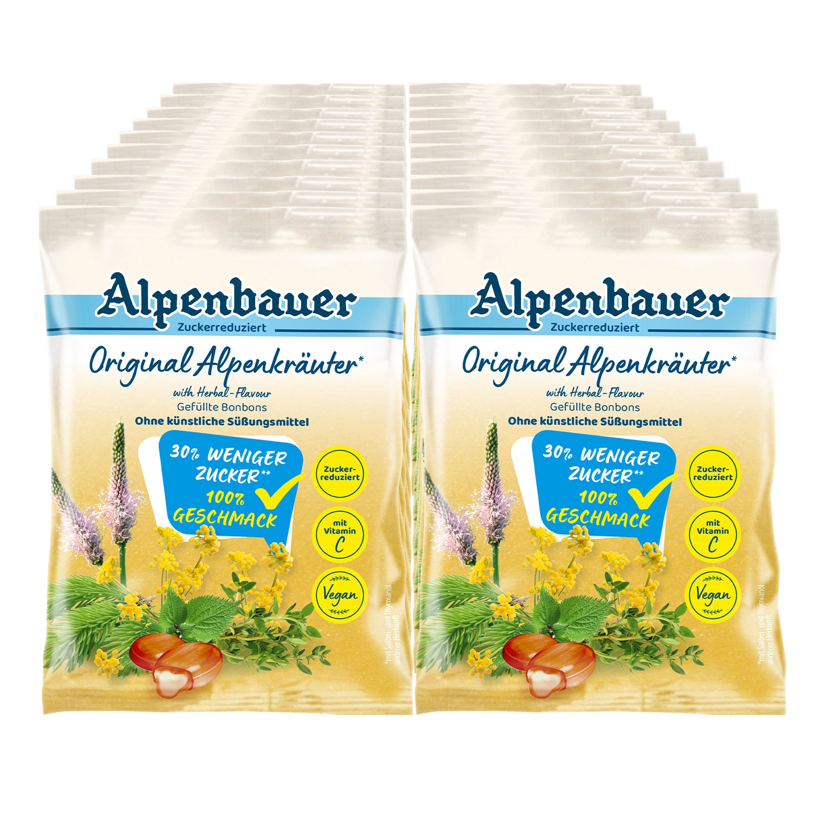 Alpenbauer Original Alpenkr&auml;uterbonbons zuckerreduziert 60g, 20er Pack - Bild 1