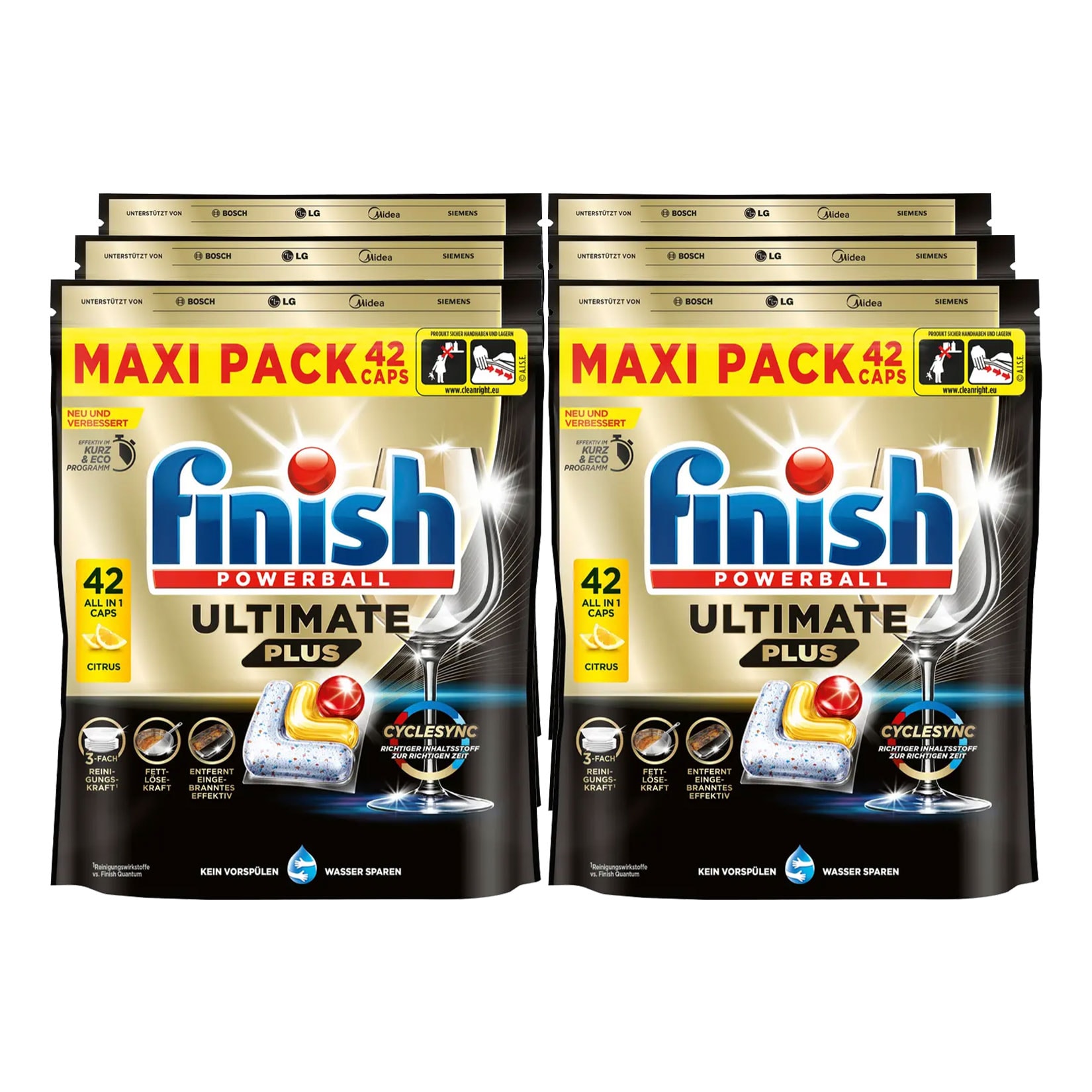 Finish Ultimate Plus Maxipack Citrus 42 Caps, 6er Pack - Bild 1