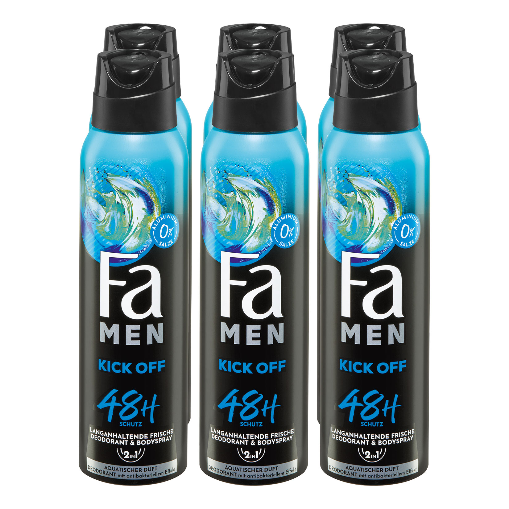 FA Deospray Men Kick Off 150 ml, 6er Pack - Bild 1