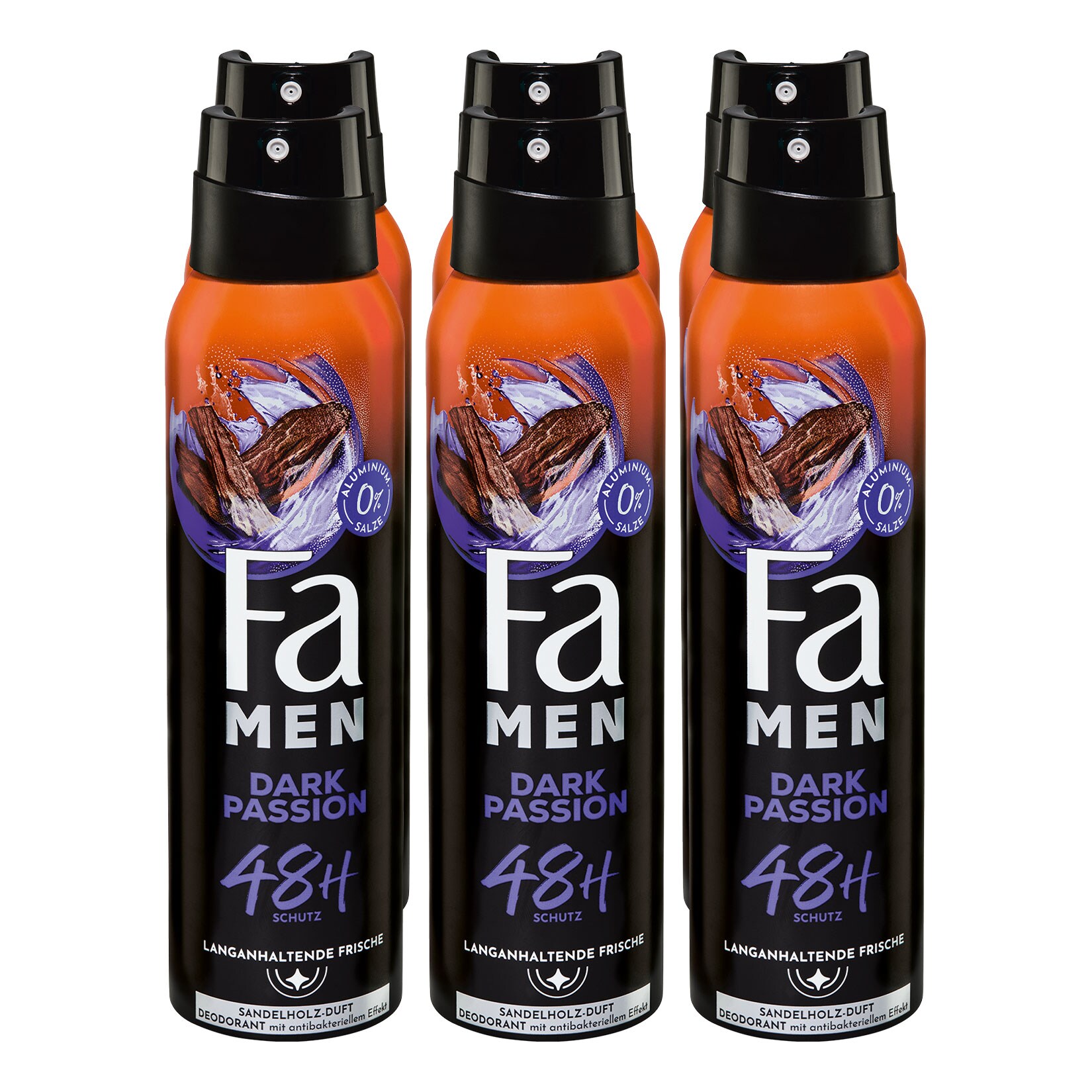 FA Deospray Men Dark Passion 150 ml, 6er Pack - Bild 1