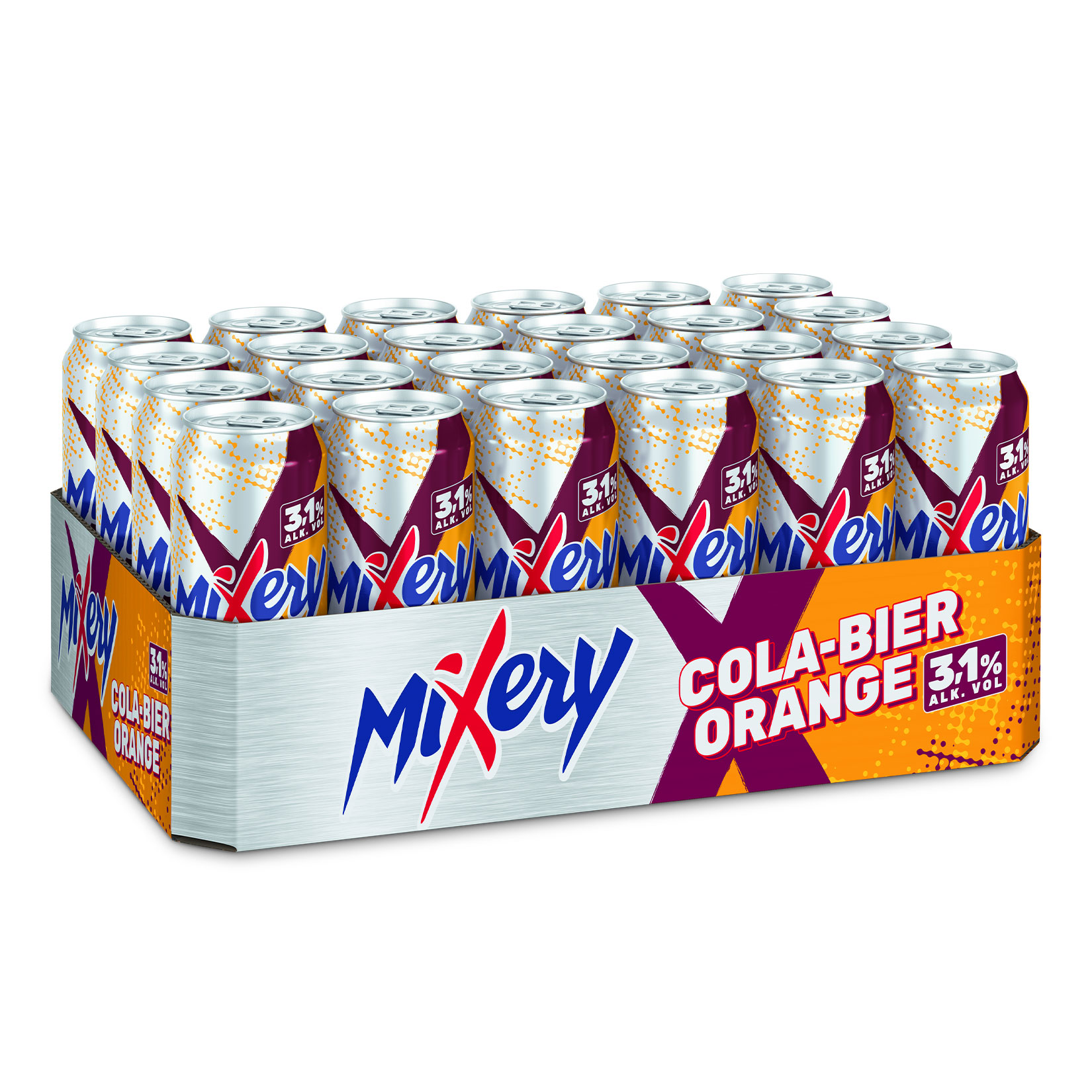 Karlsberg Mixery Cola-Bier-Orange 3,1 % Vol. 0,5 Liter Dose, 24er Pack - Bild 1
