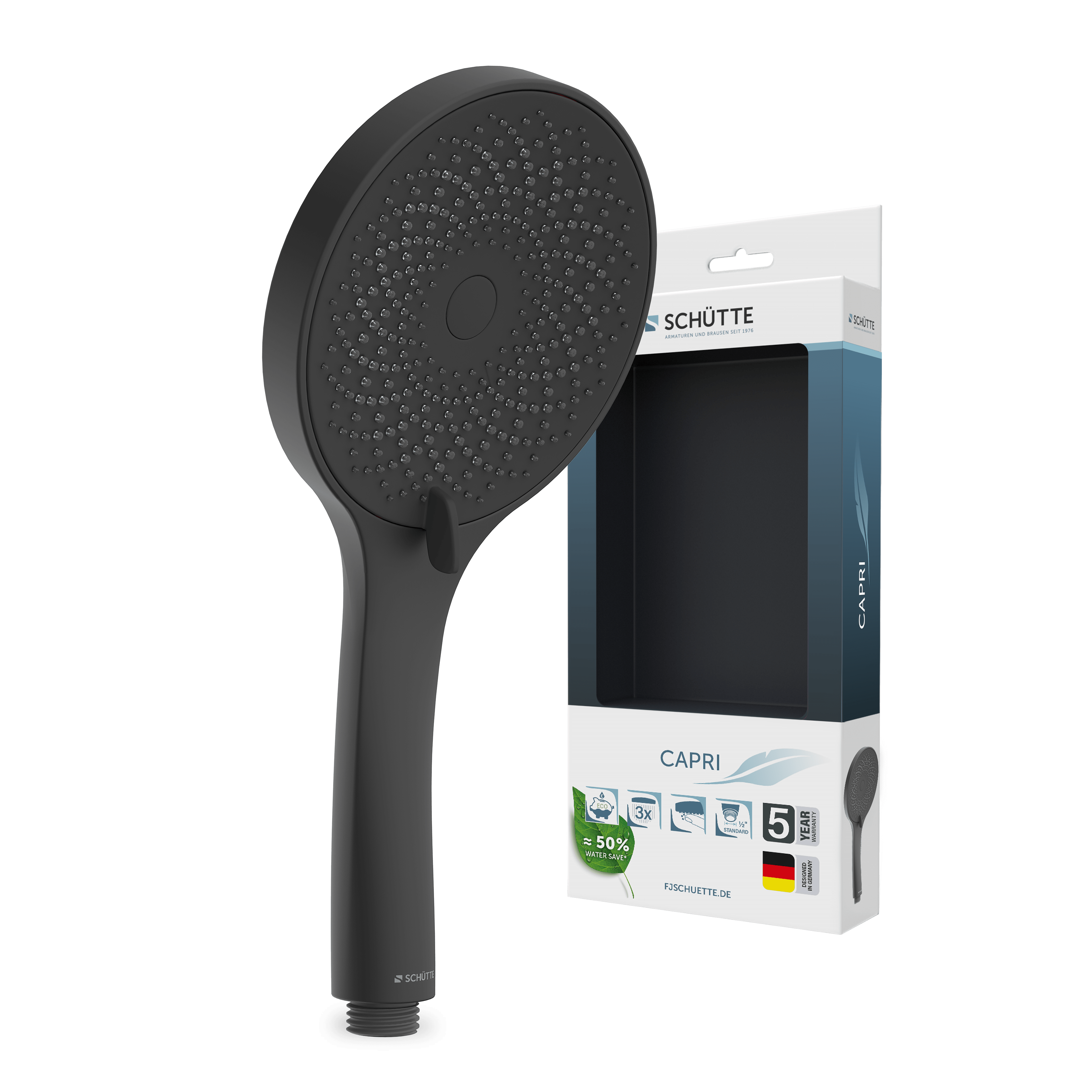 CAPRI Handbrause, Schwarz matt - Bild 1