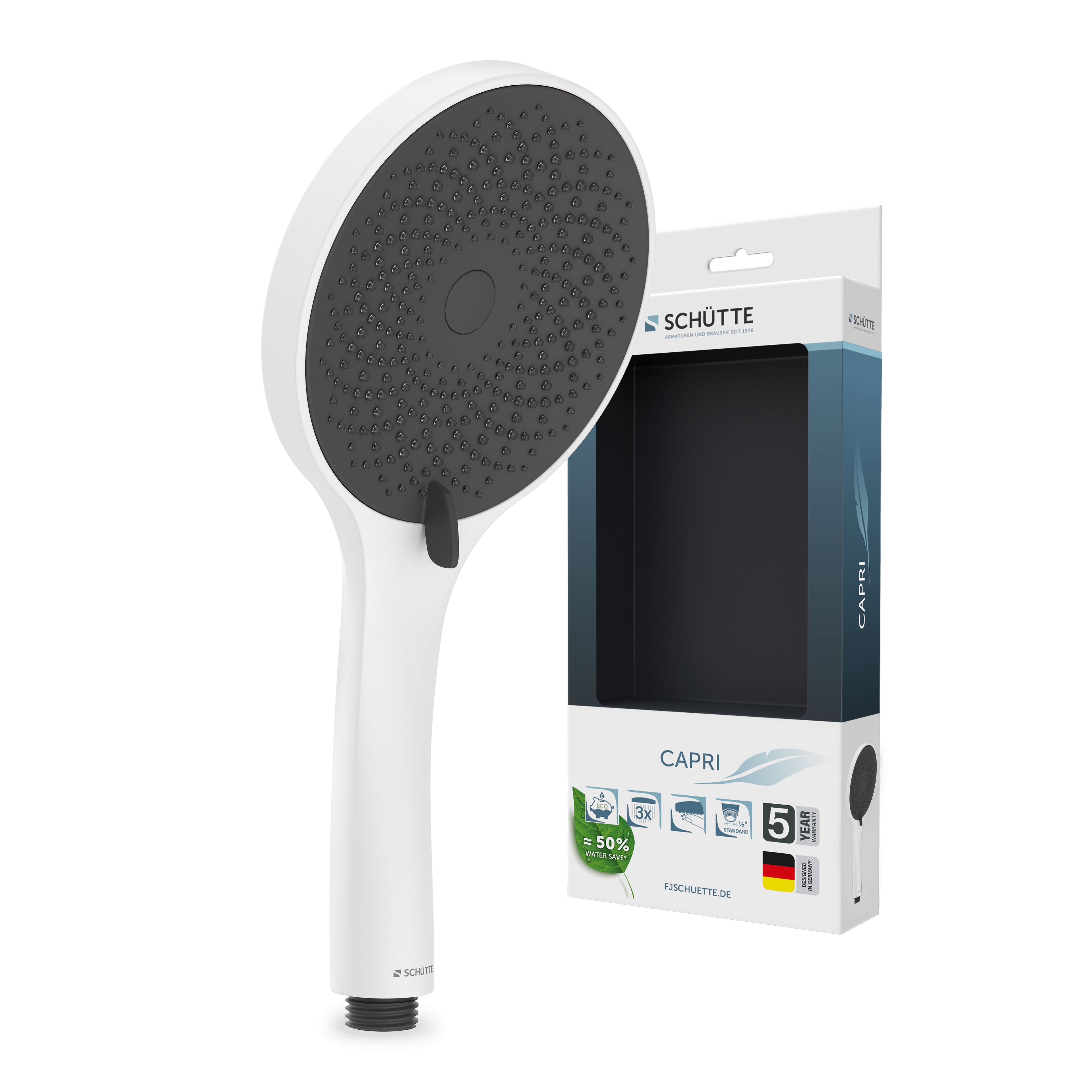 CAPRI Handbrause, Wei&szlig; matt/Anthrazit - Bild 1