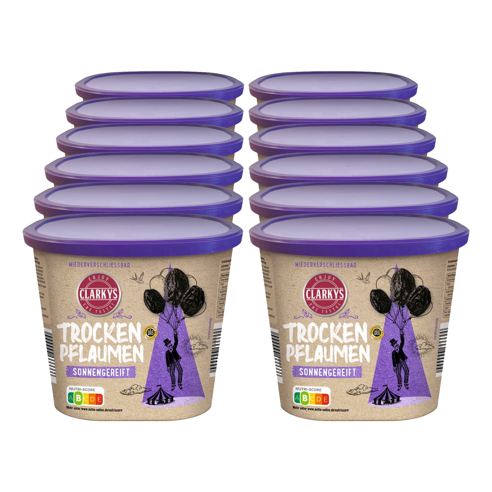 Clarkys Trockenpflaumen 500g, 12er Pack - Bild 1