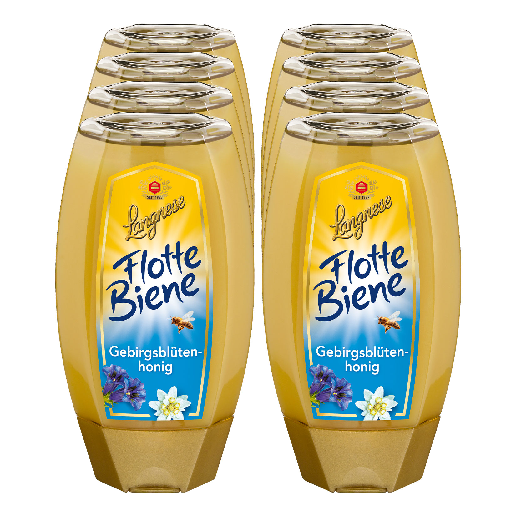 Langnese Flotte Biene Gebirgsbl&uuml;tenhonig 250 g, 8er Pack - Bild 1
