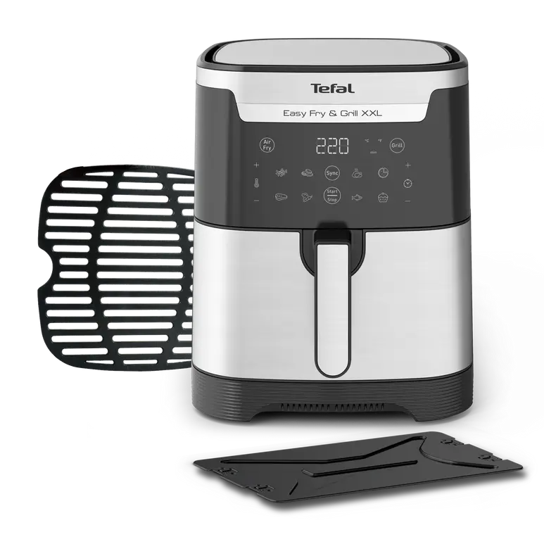 TEFAL EY801D Easy Fry & Grill XXL Flexcook Hei&szlig;luftfritteuse/Grill 1700 Watt Edelstahl/Schwarz - Bild 1