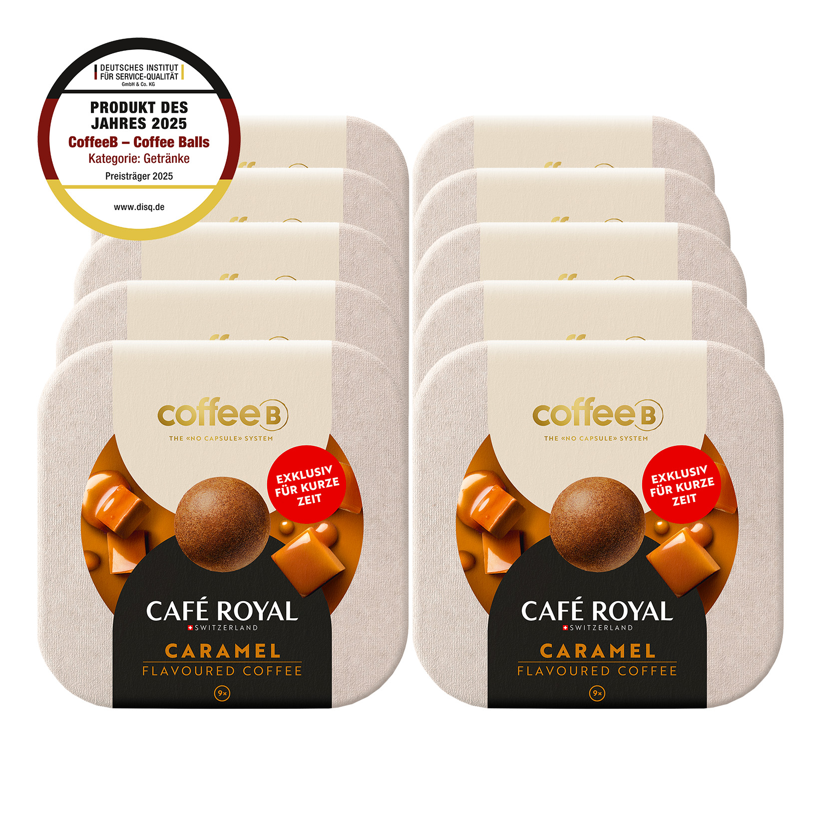 CoffeeB Caramel 9 Coffee Balls je 51g, 10er Pack - Bild 1