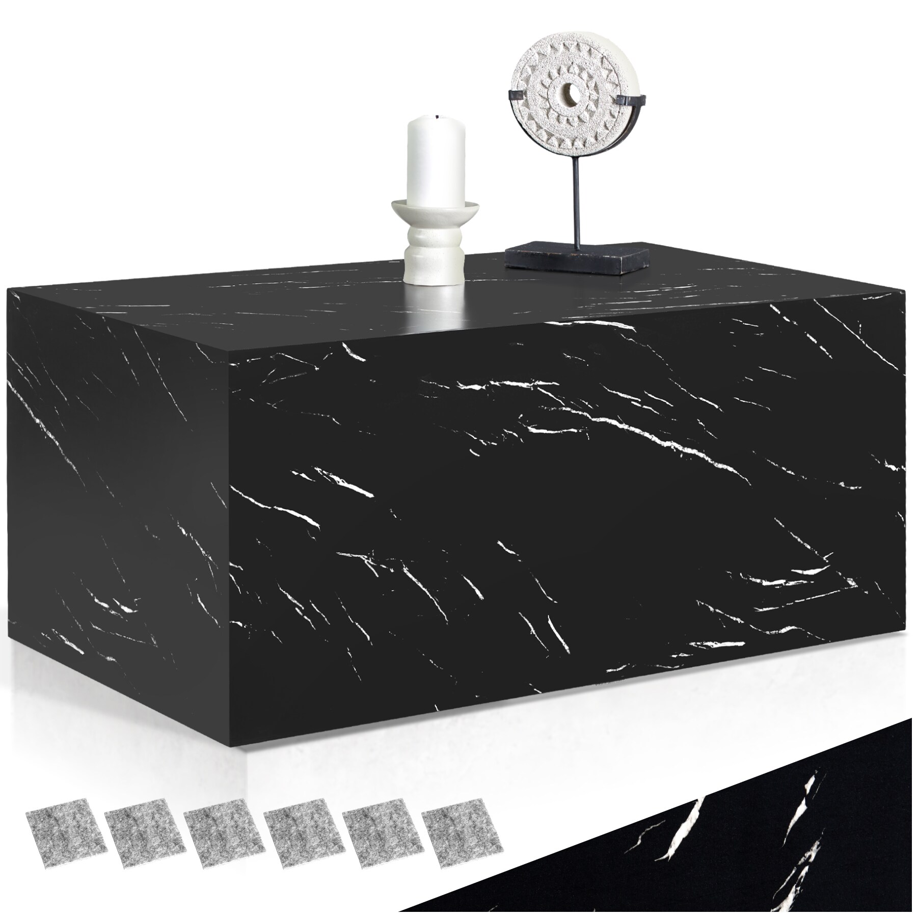 tectake&reg; Couchtisch, minimalistisches Design, keine Montage, inkl. Bodenschoner, Belastbarkeit 45 kg - Bild 1