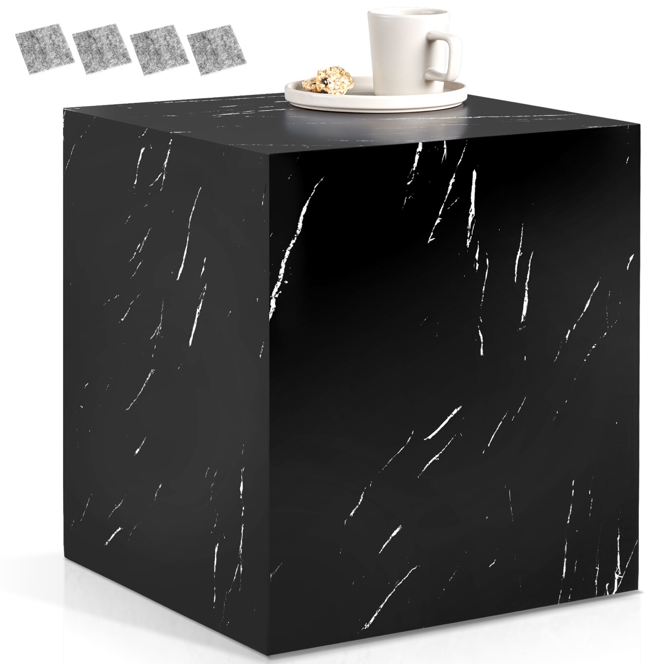 tectake® Couchtisch, minimalistisches Design, keine Montage, inkl. Bodenschoner, Belastbarkeit 45 kg