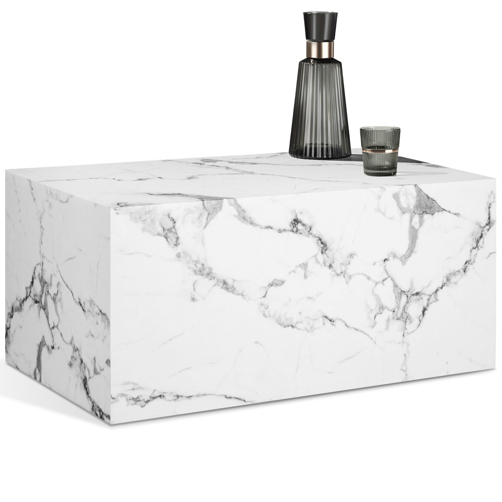 tectake® Couchtisch, minimalistisches Design, keine Montage, inkl. Bodenschoner, Belastbarkeit 45 kg
