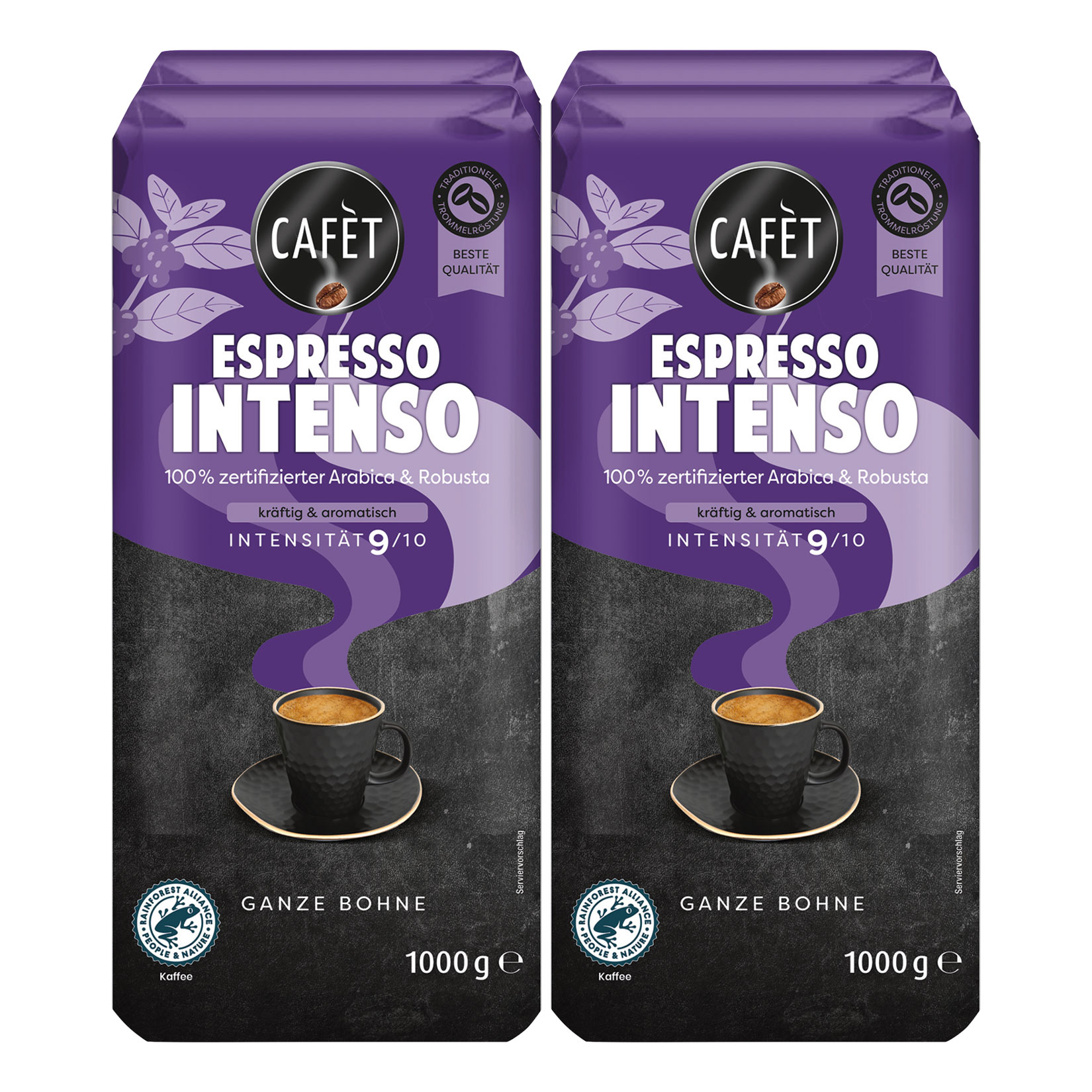 Cafet Espresso Intenso ganze Bohne 1 kg, 4er Pack - Bild 1
