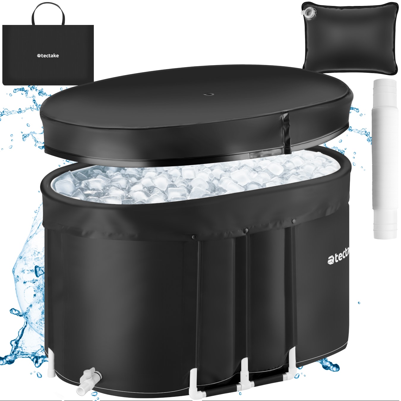 tectake&reg; Eisbadewanne, faltbar, mit 3-facher Isolierung, Wasserablass im Innenboden, Ablaufhahn au&szlig;en, inkl. Tragetasche und Wasserkissen - Bild 1