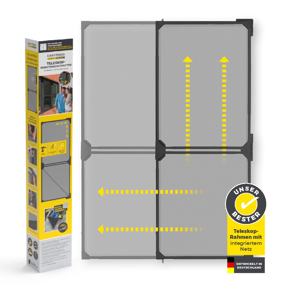 EASYmaxx Moskitonetz Magic Fit 115x270cm anthrazit - Bild 1