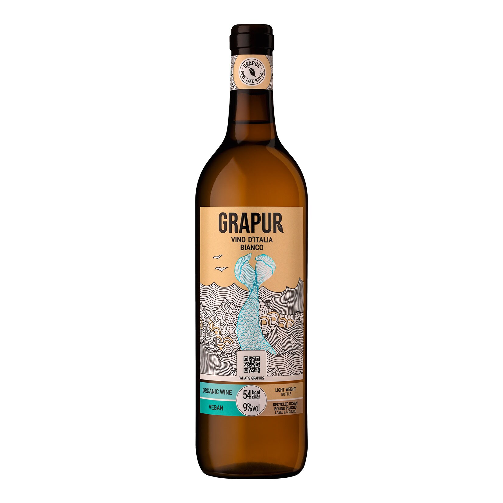Grapur Vino D'Italia Bianco Bio 9,0 % vol 0,75 Liter - Bild 1