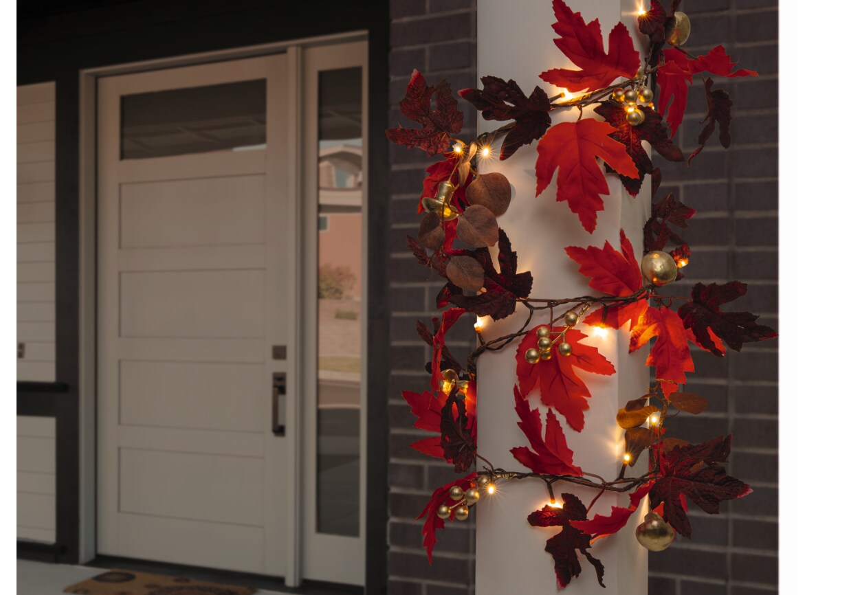 Dekor Herbstgirlande - versch. Ausf&uuml;hrungen - rot - Bild 1