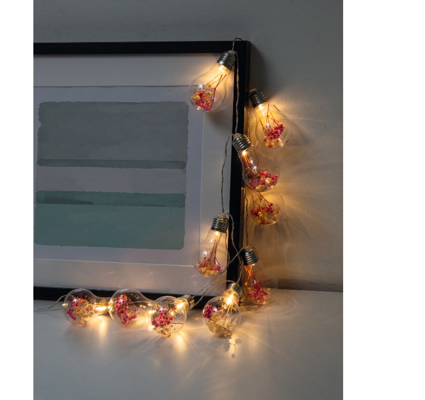 Dekor Lichterkette Blumen -versch. Ausf&uuml;hrungen - pink - Bild 1