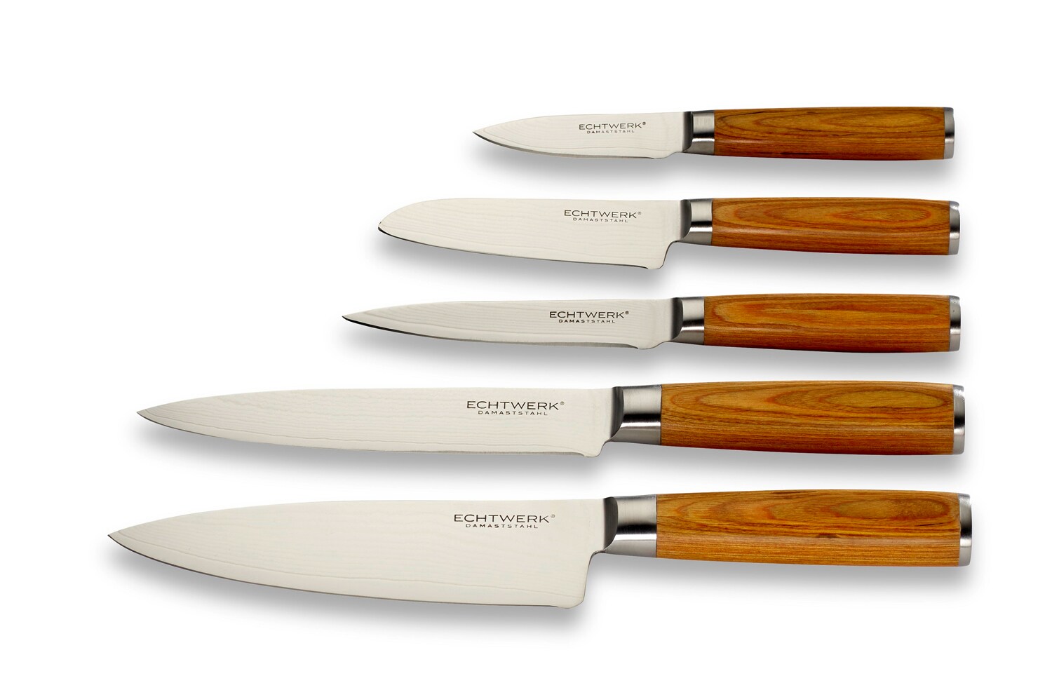 Damaszener Messer Set 5tlg (hell)