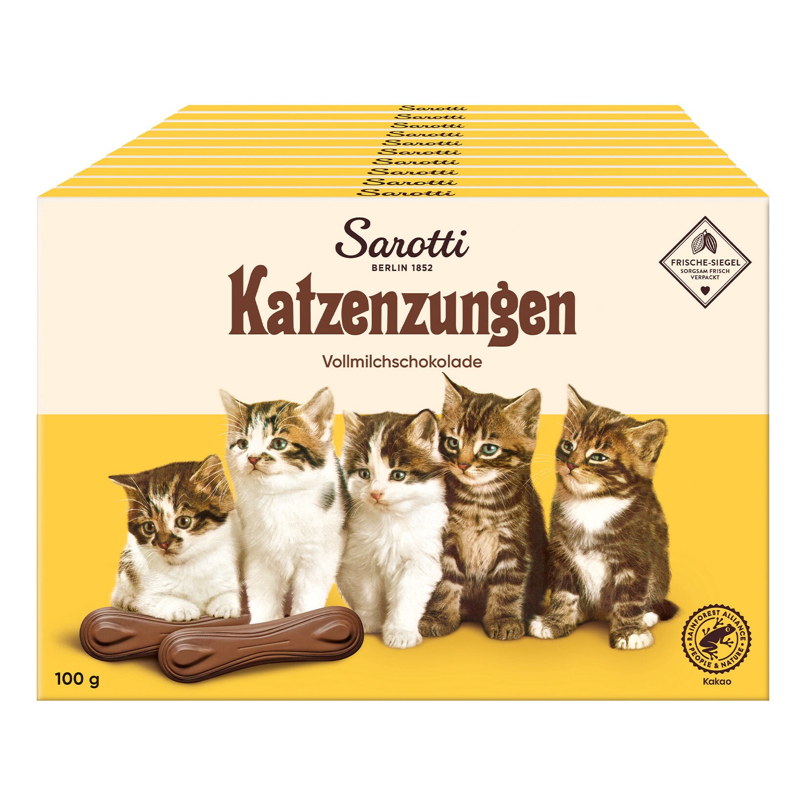 Sarotti Katzenzungen Vollmilch 100 g, 10er Pack - Bild 1