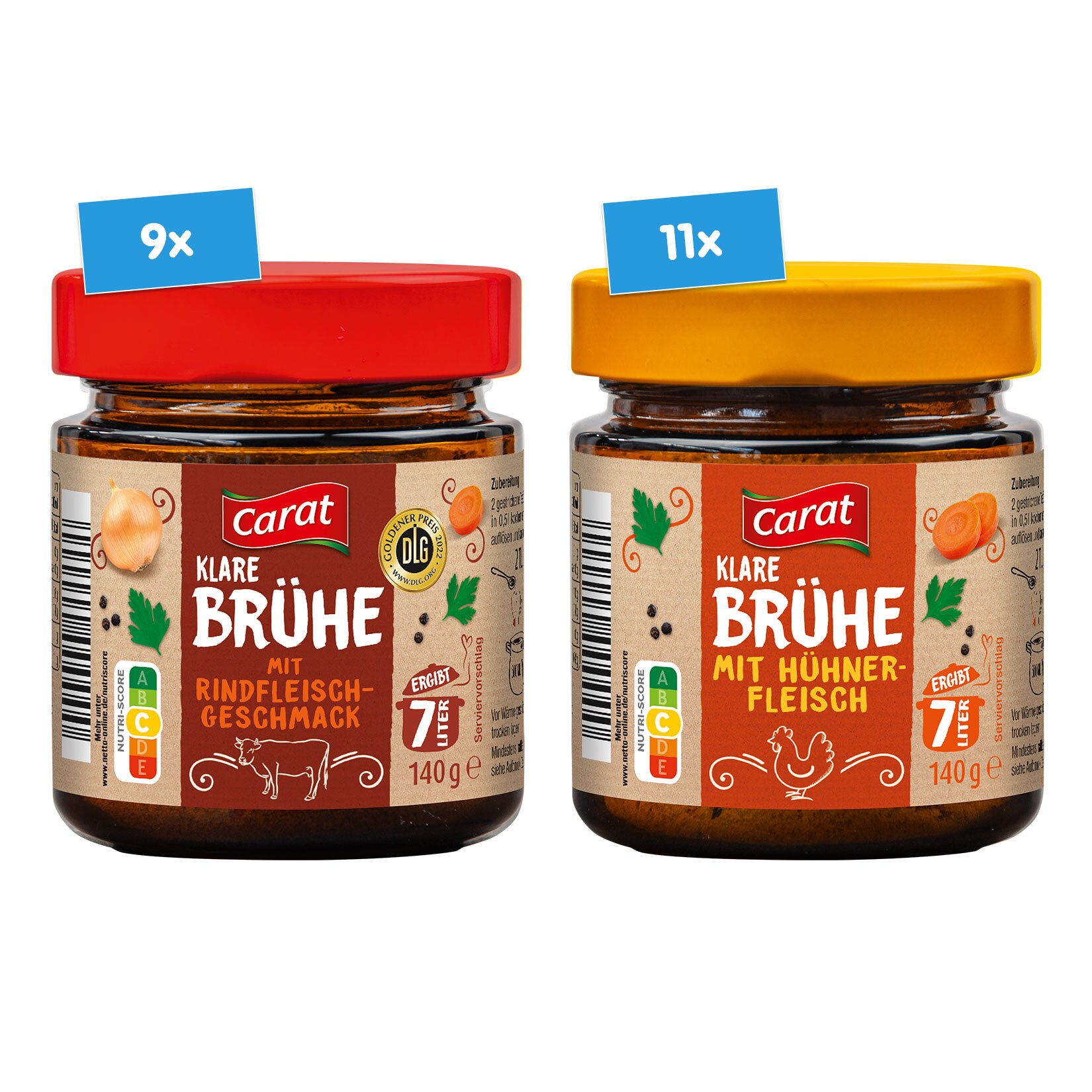 Carat Br&uuml;he versch. Sorten 140 g, 20er Pack - Bild 1