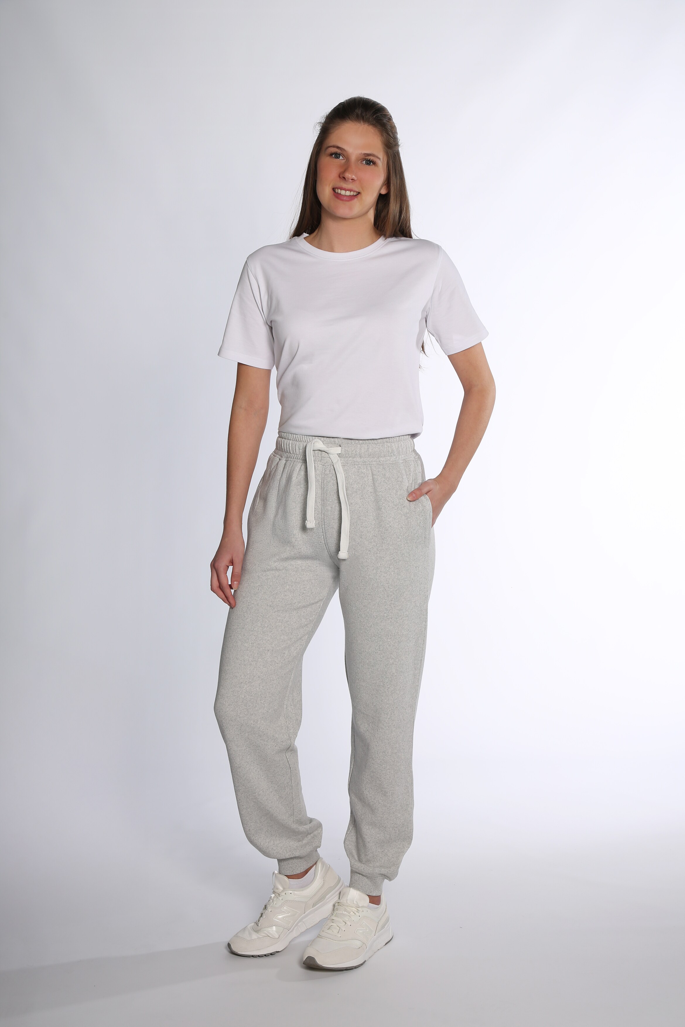 Damen Lounge-Sweathose, grau-meliert, Gr. S - Bild 1