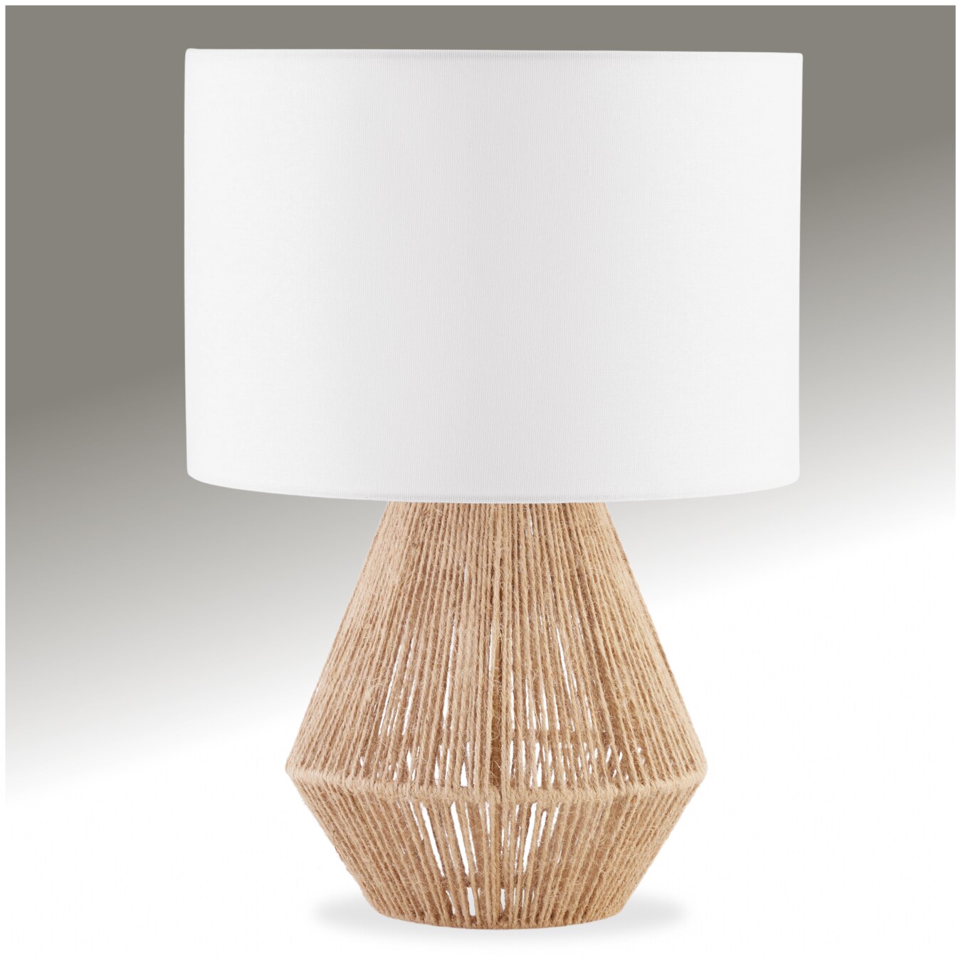 tectake® Tischleuchte, Boho-Stil, blendfreies Licht, 60 W, Großer Lampenschirm aus Stoff, 32 x 45 cm | 04061173282347