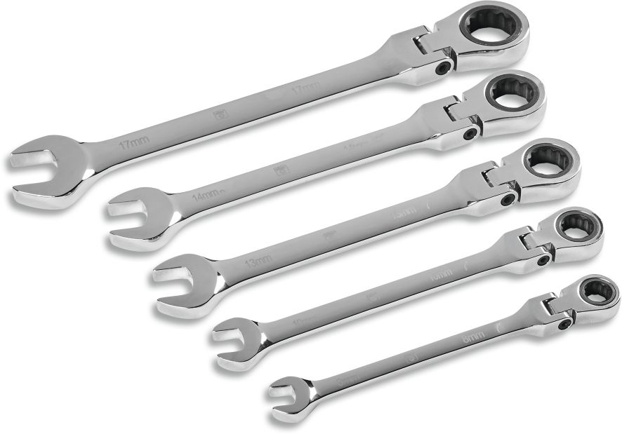 Gabel- und Ratschenringschl&uuml;sselsatz 5-tlg. - Bild 1