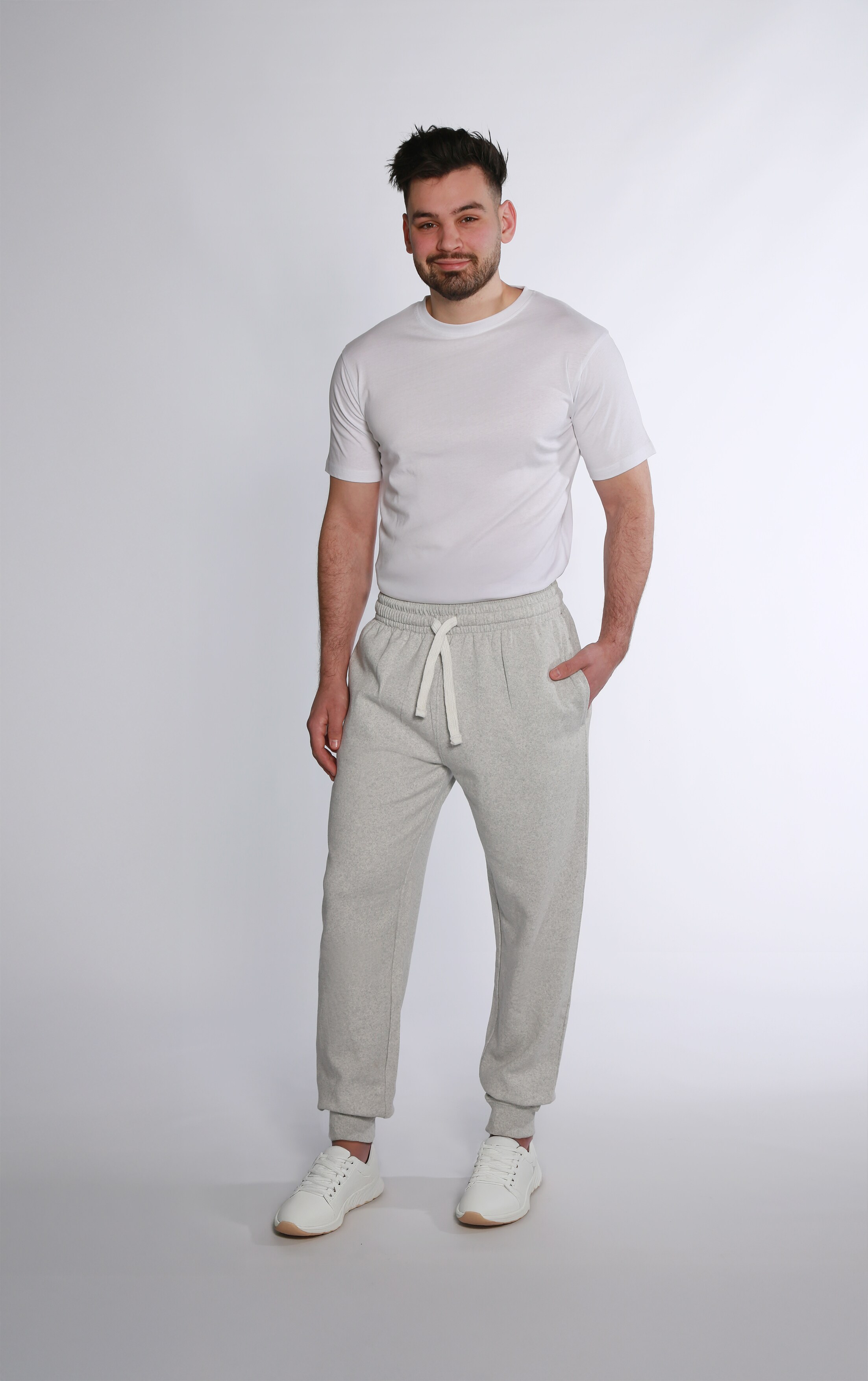 Herren Sweathose, grau meliert, Gr. M - Bild 1