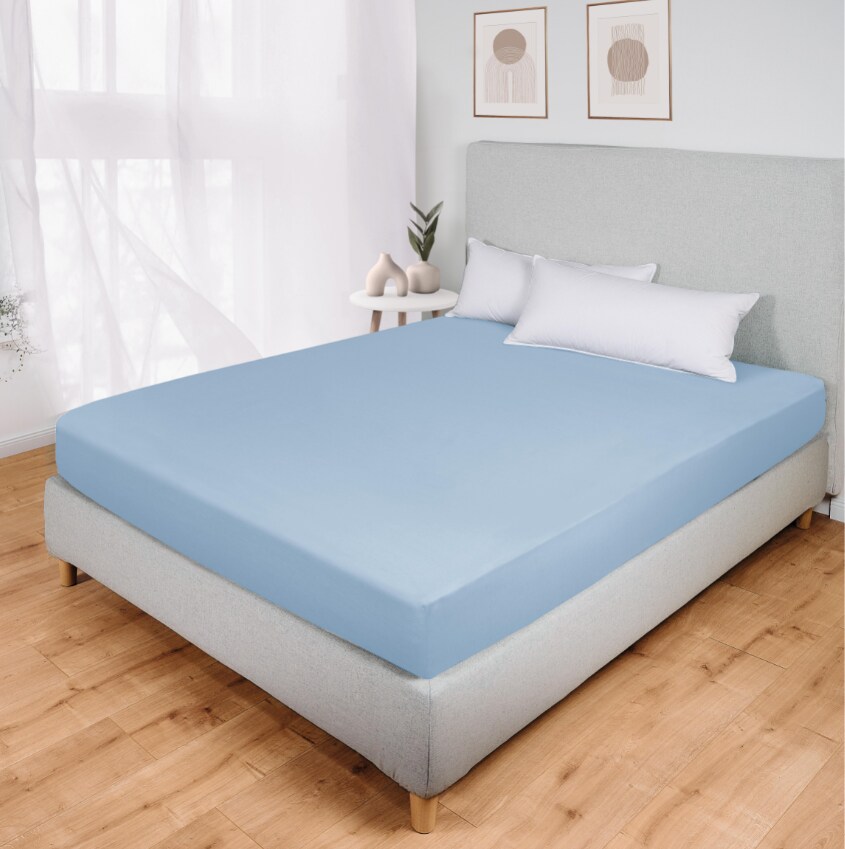 DEKOR Frottee-Spannbettlaken 180-200/200 cm - versch. Ausf&uuml;hrungen- hellblau - Bild 1