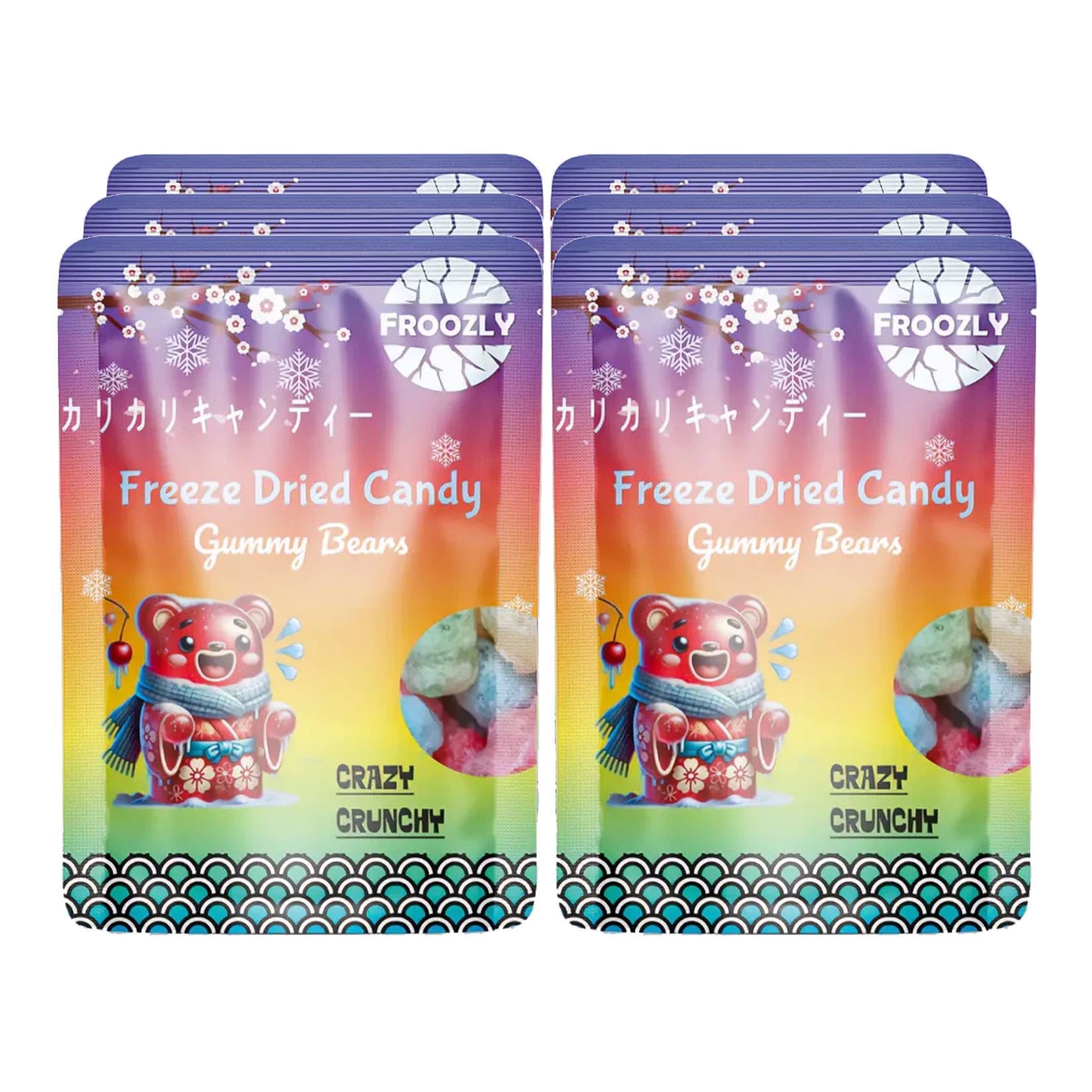 Froozly Freeze Dried Candy Gummy Bears 42 g, 6er Pack - Bild 1