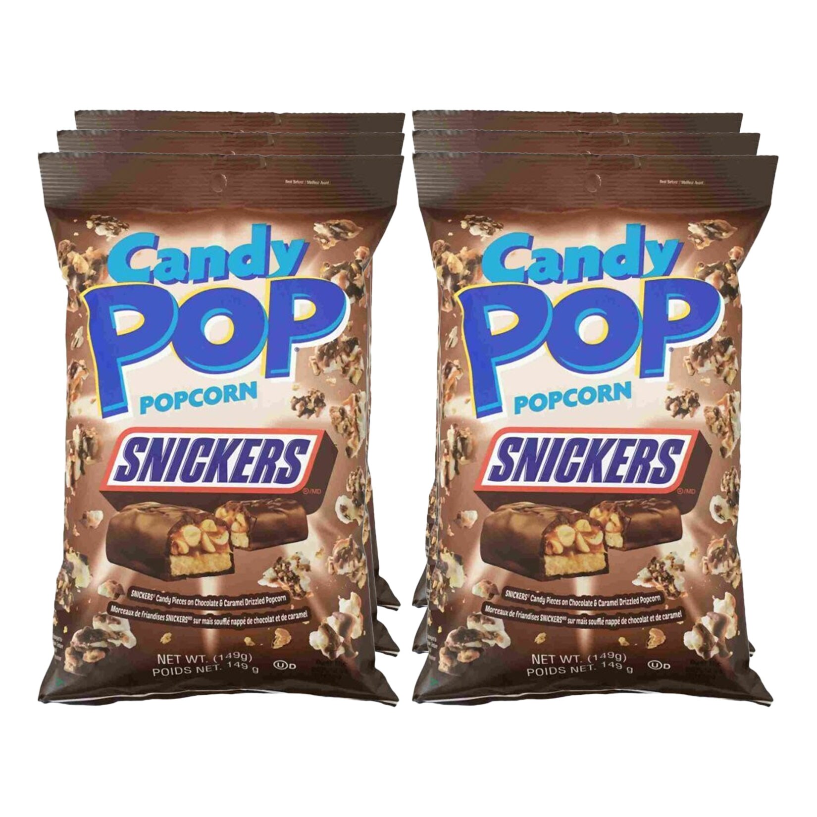 Candy Pop Popcorn Snickers 149 g, 6er Pack | 04262464680235