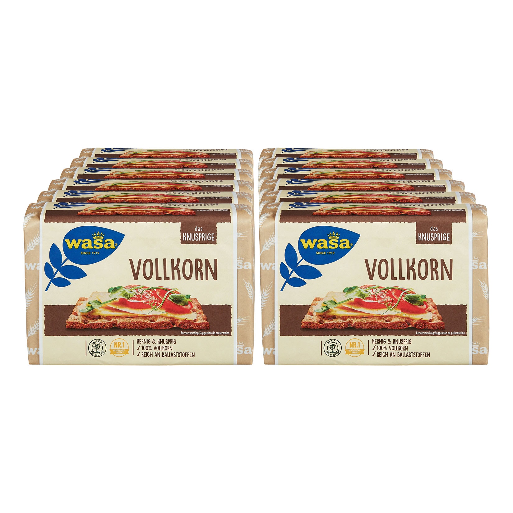 Wasa Vollkorn Knaeckebrot 260 g, 12er Pack - Bild 1