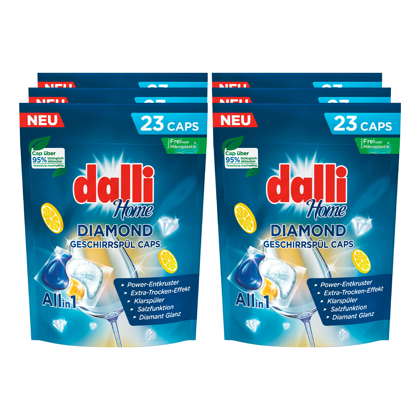 Dalli Maschinengeschirreiniger Caps Diamond, 6er Pack - Bild 1