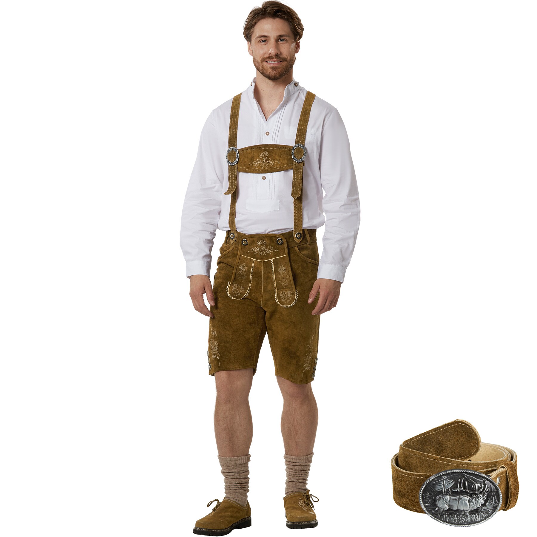 tectake&reg; Kurze Lederhose Jakob - Bild 1