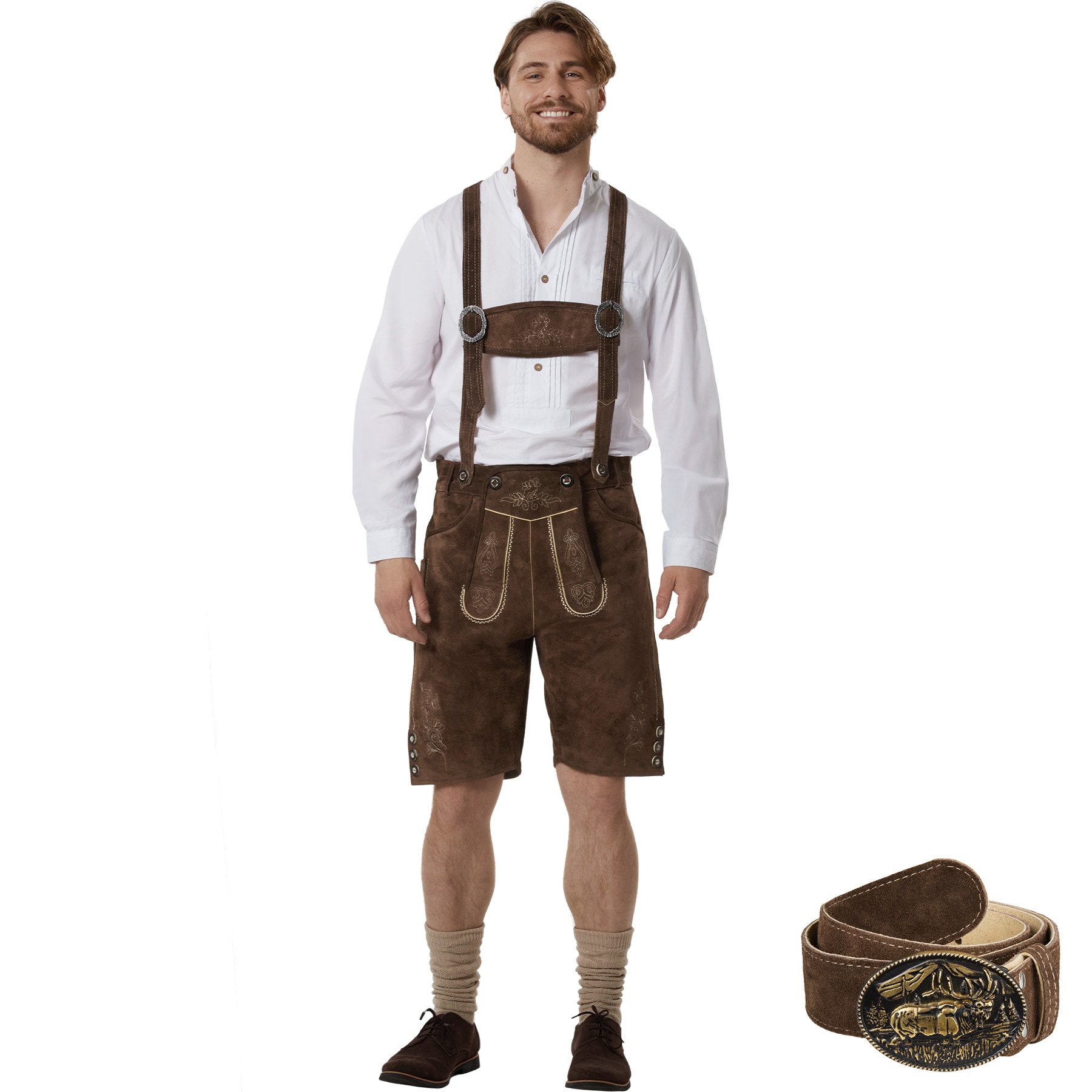 tectake&reg; Kurze Lederhose Jakob - Bild 1