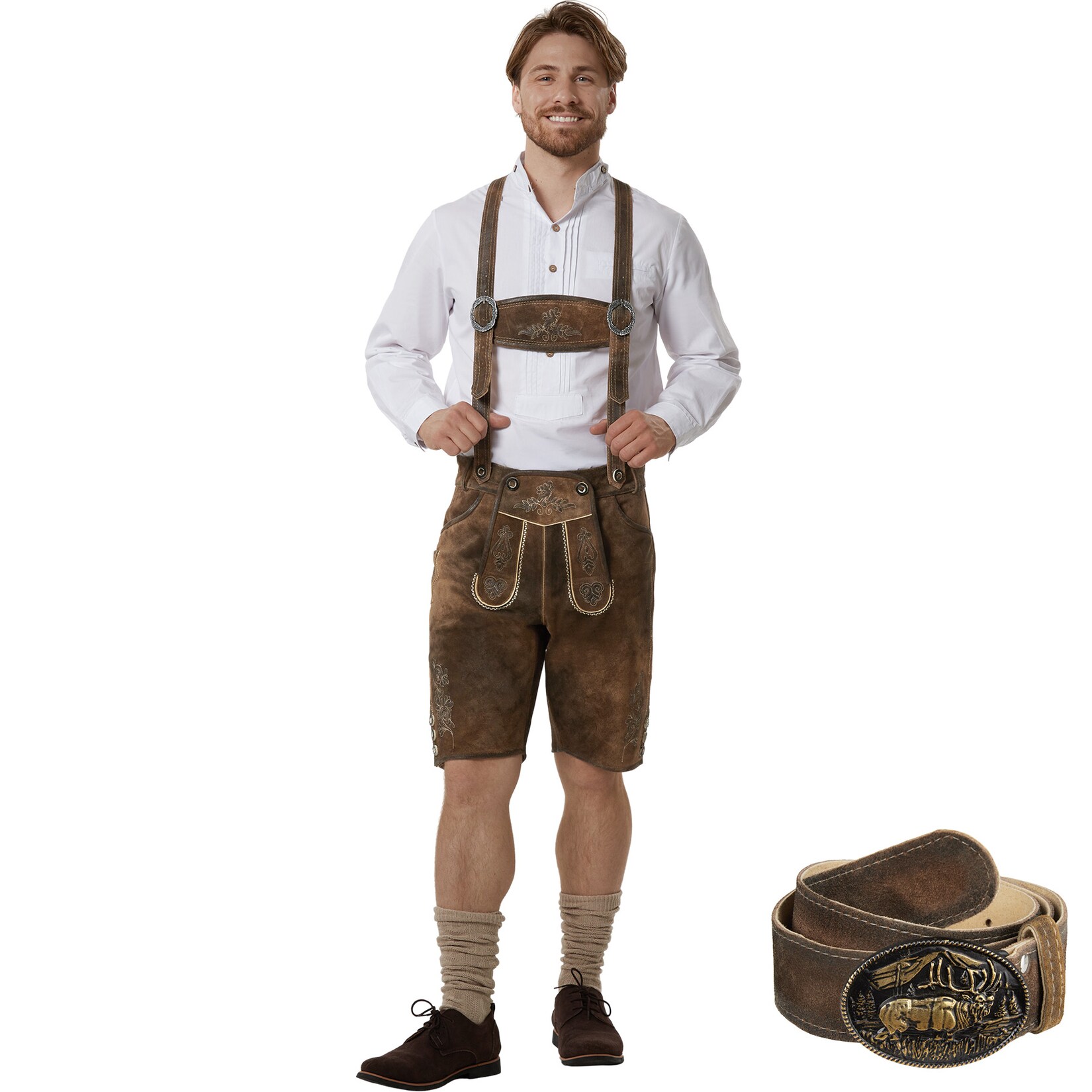 tectake® Lederhose Jonathan