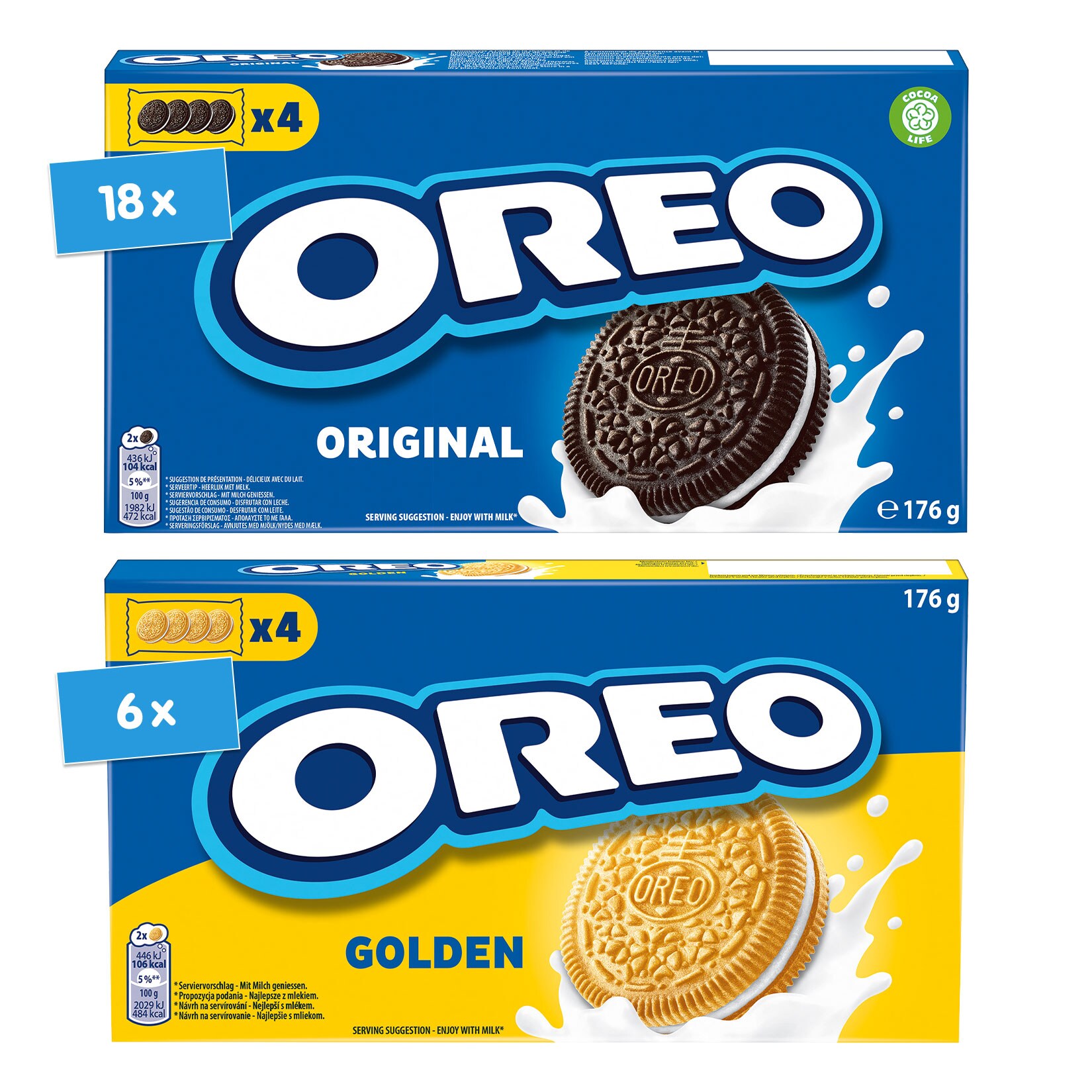 Oreo Kekse, verschiedene Sorten 176 g, 24er Pack