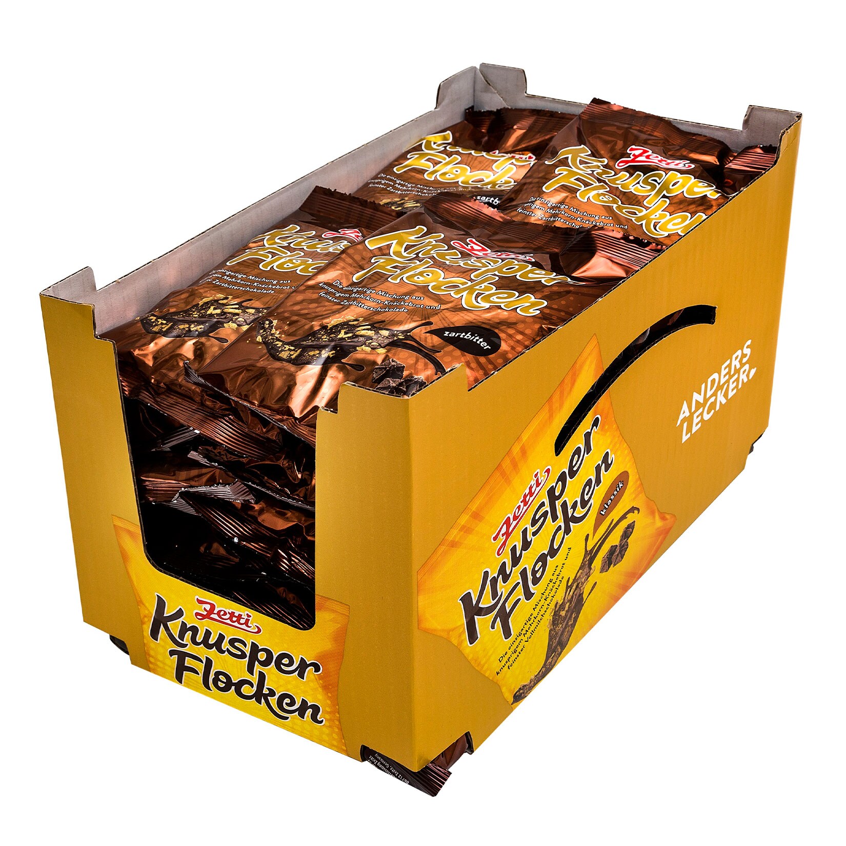 Zetti Knusperflocken Zartbitter 130g, 28er Pack - Bild 1