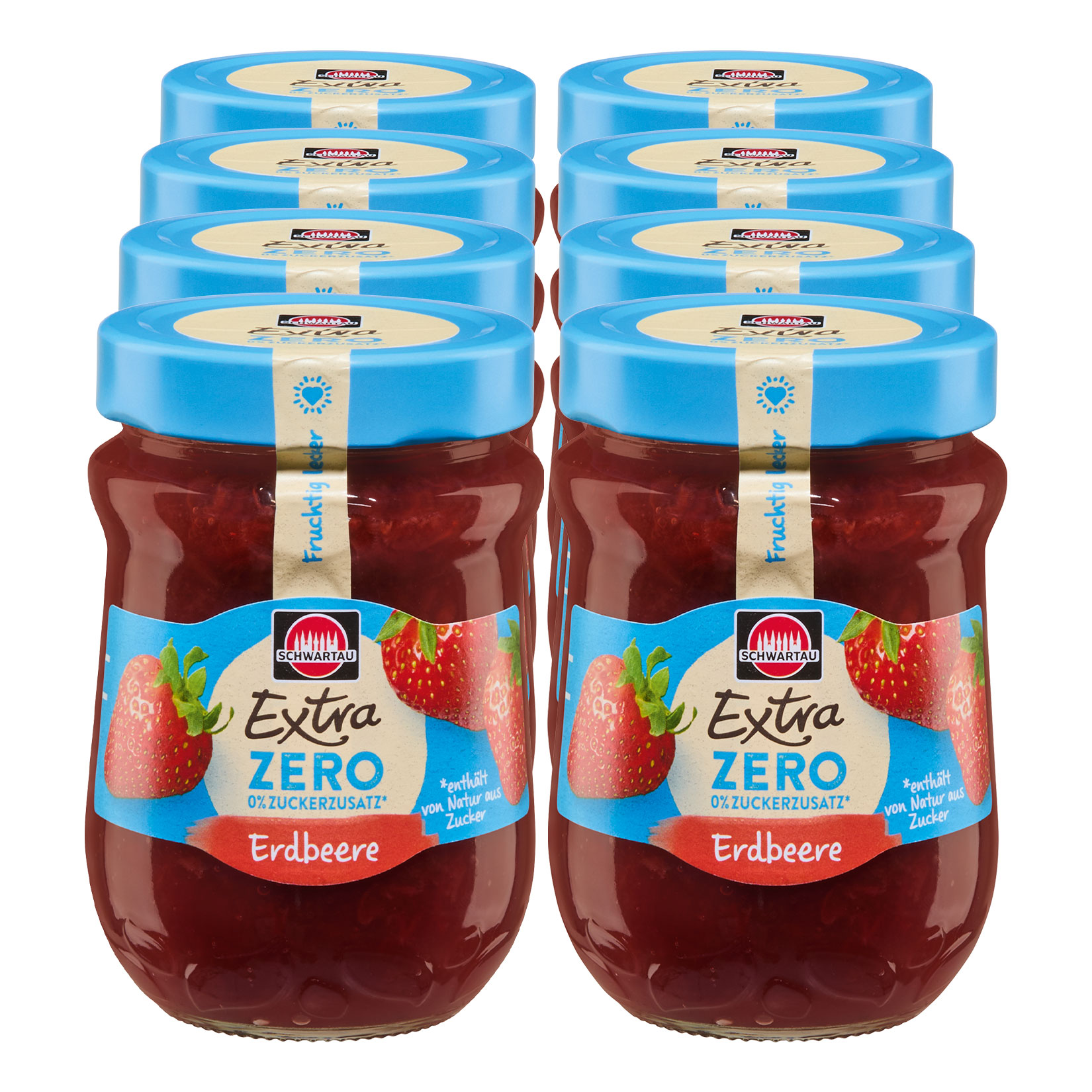 Schwartau Extra Zero Erdbeere 280 g, 8er Pack - Bild 1