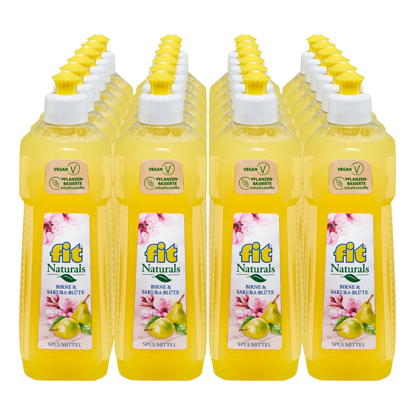 Fit Sp&uuml;lmittel naturals Birne-Sakurabl&uuml;te 500 ml, 24er Pack - Bild 1