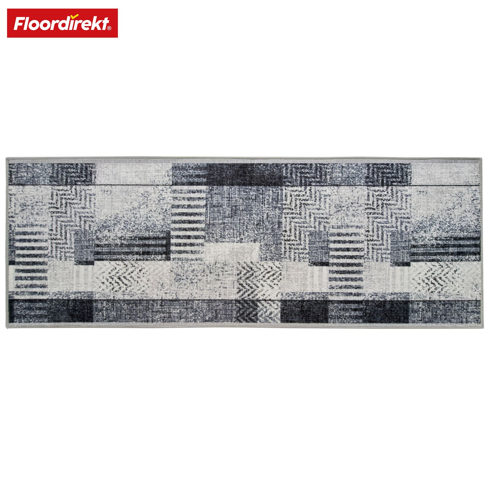 Floordirekt Teppich-L&auml;ufer auf Ma&szlig; | Cordoba | Graut&ouml;ne mit Muster | rutschfest & robust - Bild 1