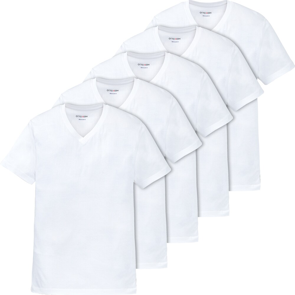 Otto Kern 5er Pack Herren T-Shirts V-Ausschnitt 100% Baumwolle