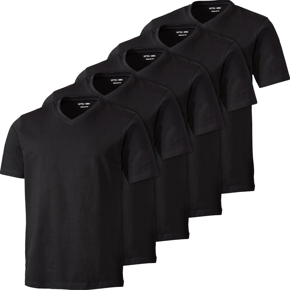 Otto Kern 5er Pack Herren T-Shirts V-Ausschnitt 100% Baumwolle