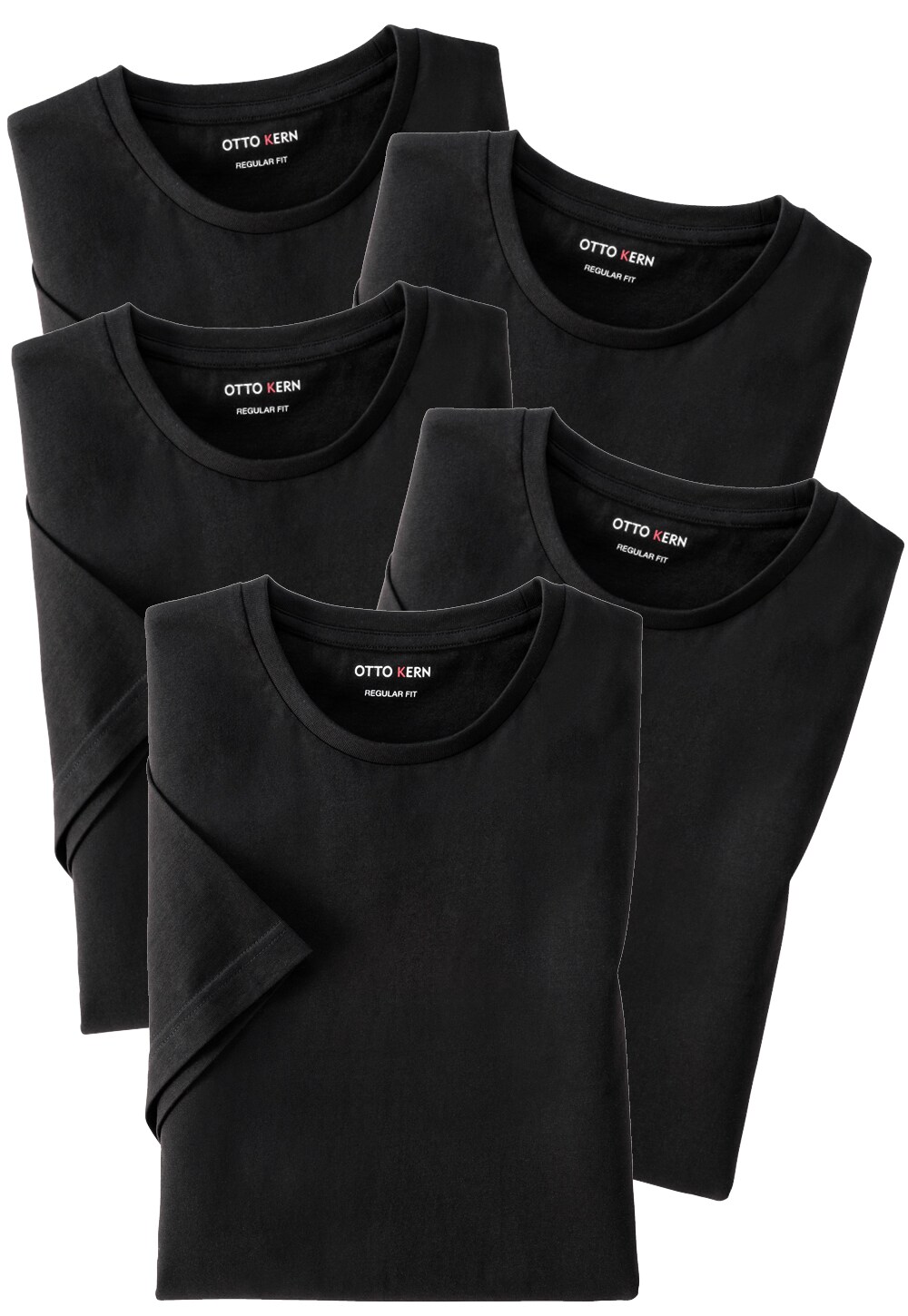 Otto Kern 5er Pack Herren T-Shirts Rundhals, 100% Baumwolle
