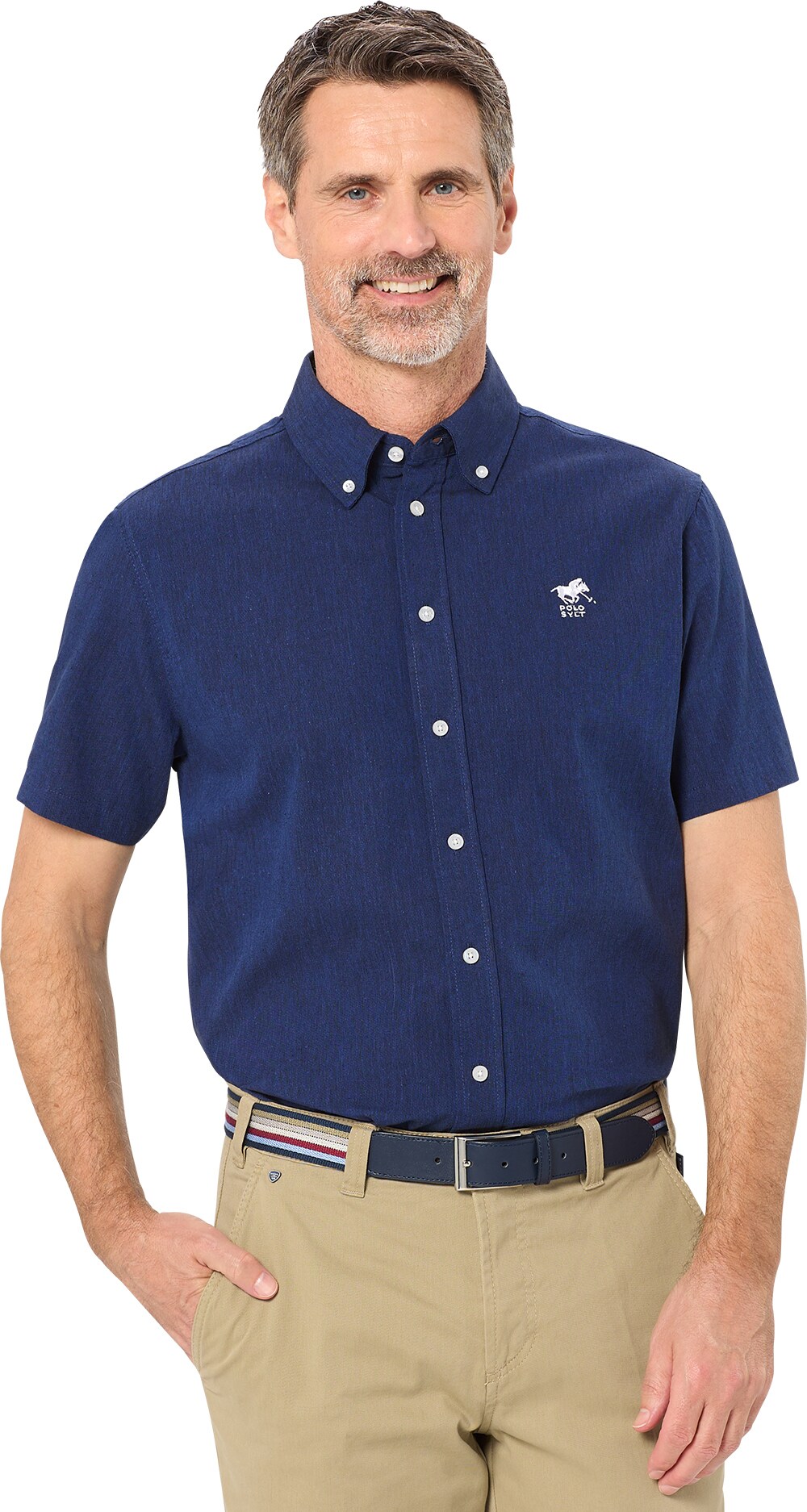POLO SYLT Herren Baumwoll-Leinen-Mix Hemd kurzarm - Bild 1