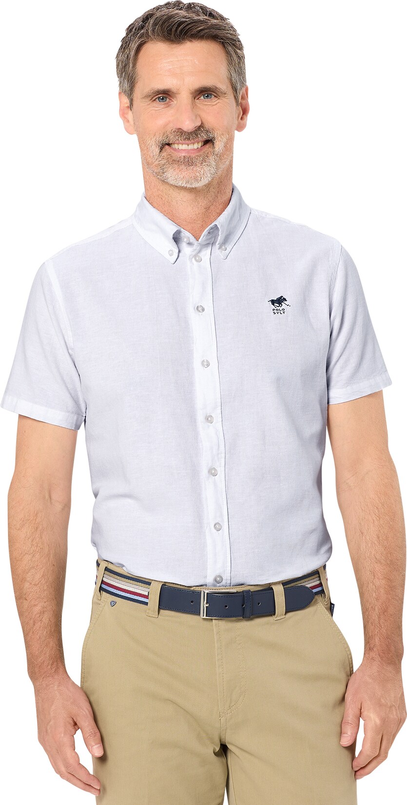POLO SYLT Herren Baumwoll-Leinen-Mix Hemd kurzarm